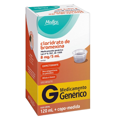 Cloridrato de Bromexina 8mg/5ml Xarope 120ml - MEDLEY 