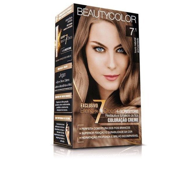 Tintura Creme Color 7.1 Louro Acinzentado - BEAUTY