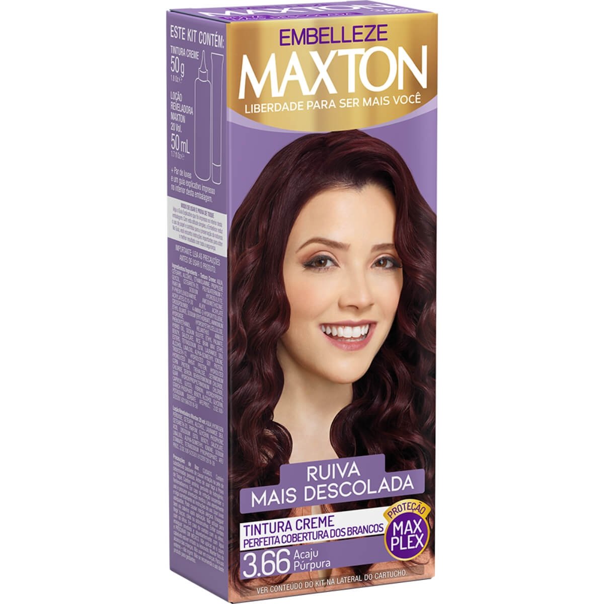 Tinta de Cabelo Acaju Purpura 3.66 - MAXTON