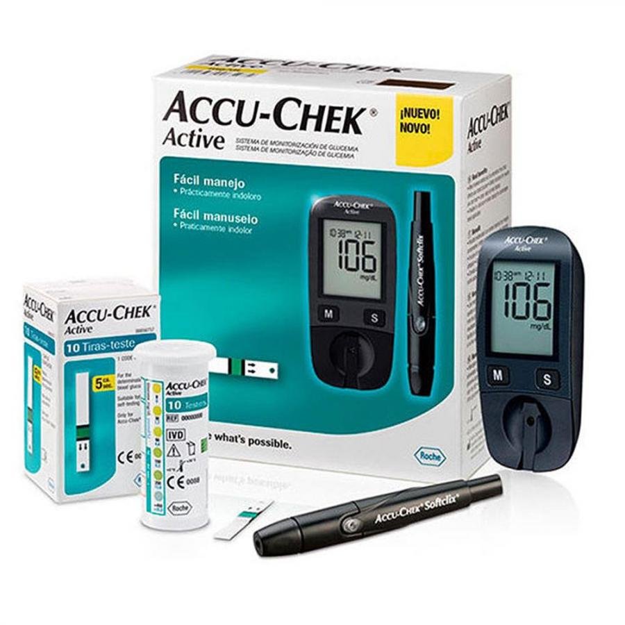 Kit Accu-Chek Active Glicosimetro