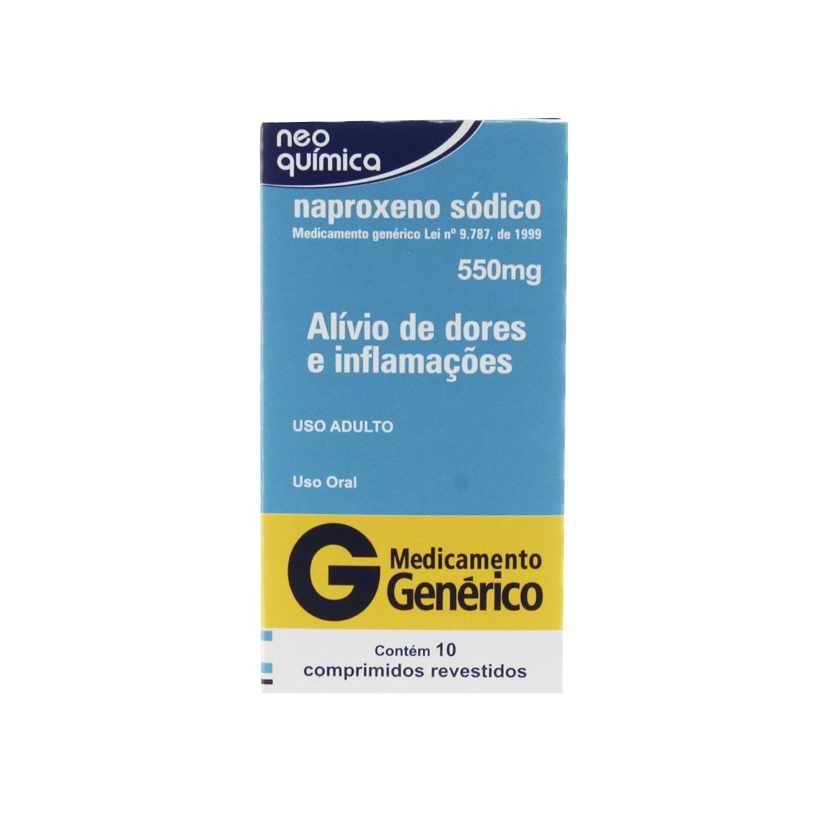 Naproxeno Sódico 550Mg Neo Química Caixa Com 10 Comprimidos