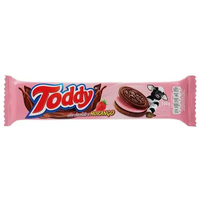BISCOITO TODDY RECHEADO MORANGO 100G