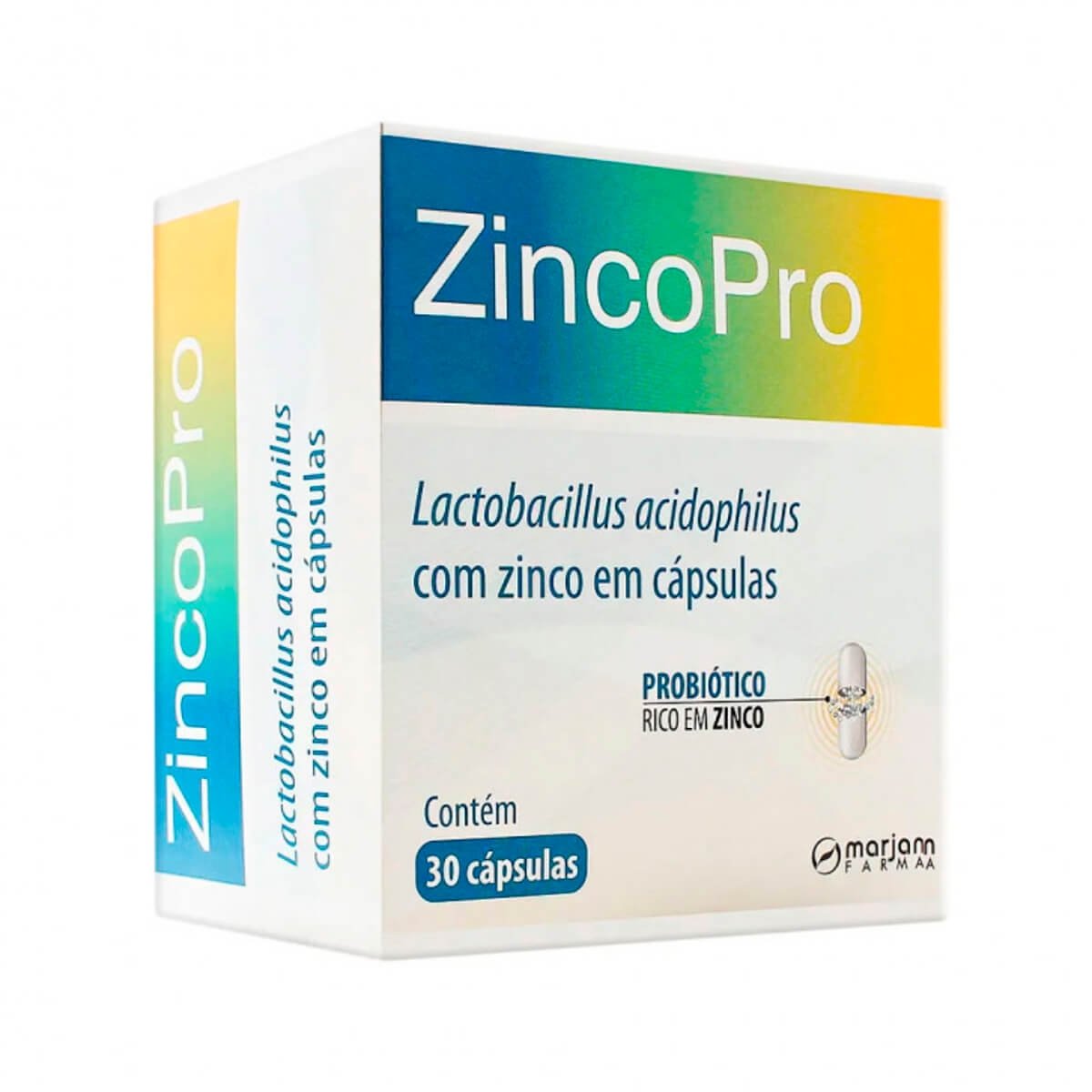 Zincopro Marjan Farma Caixa Com 30 Cápsulas