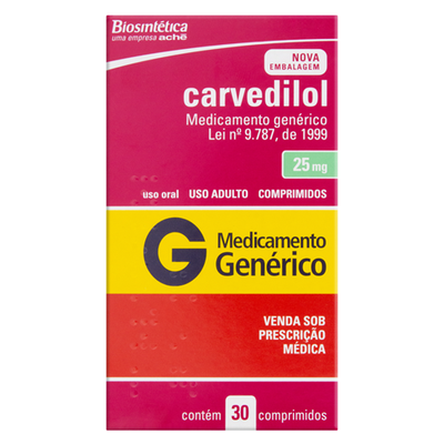 Carvedilol 25Mg Aché 30 Comprimidos
