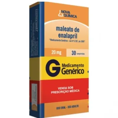 Maleato De Enalapril 20Mg Nova Química 30 Comprimidos