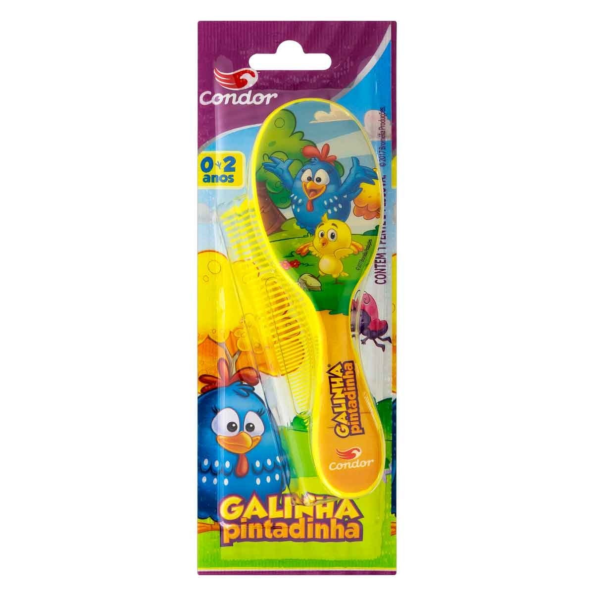 Escova para Cabelos + Pente Galinha Pintadinha 6782 - CONDOR