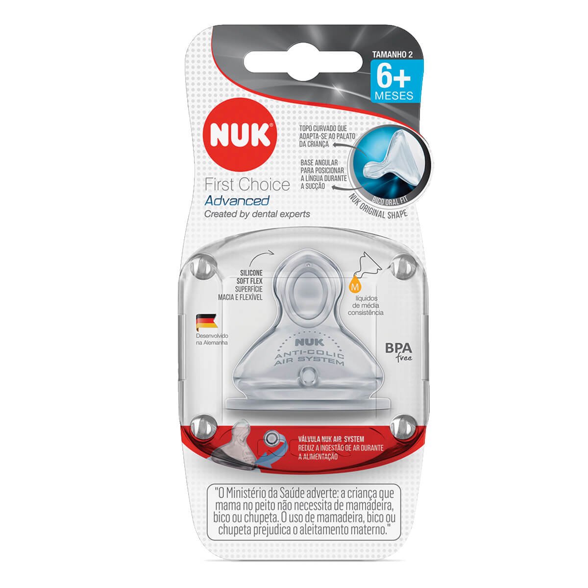 Bico para Mamadeira NUK First Choice Advanced Tamanho 2