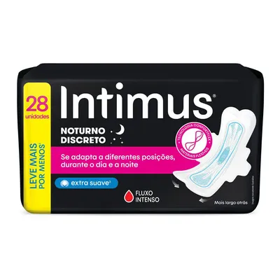 Absorvente Noturno Discreto Com Abas Intimus 28Un