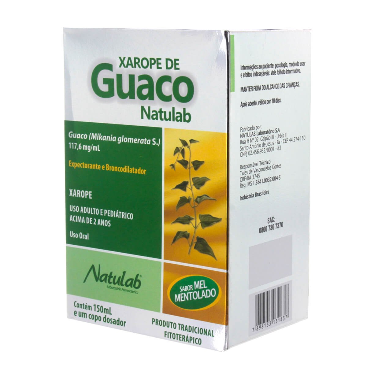 Xarope Guaco Sem Açúcar Com 150ml