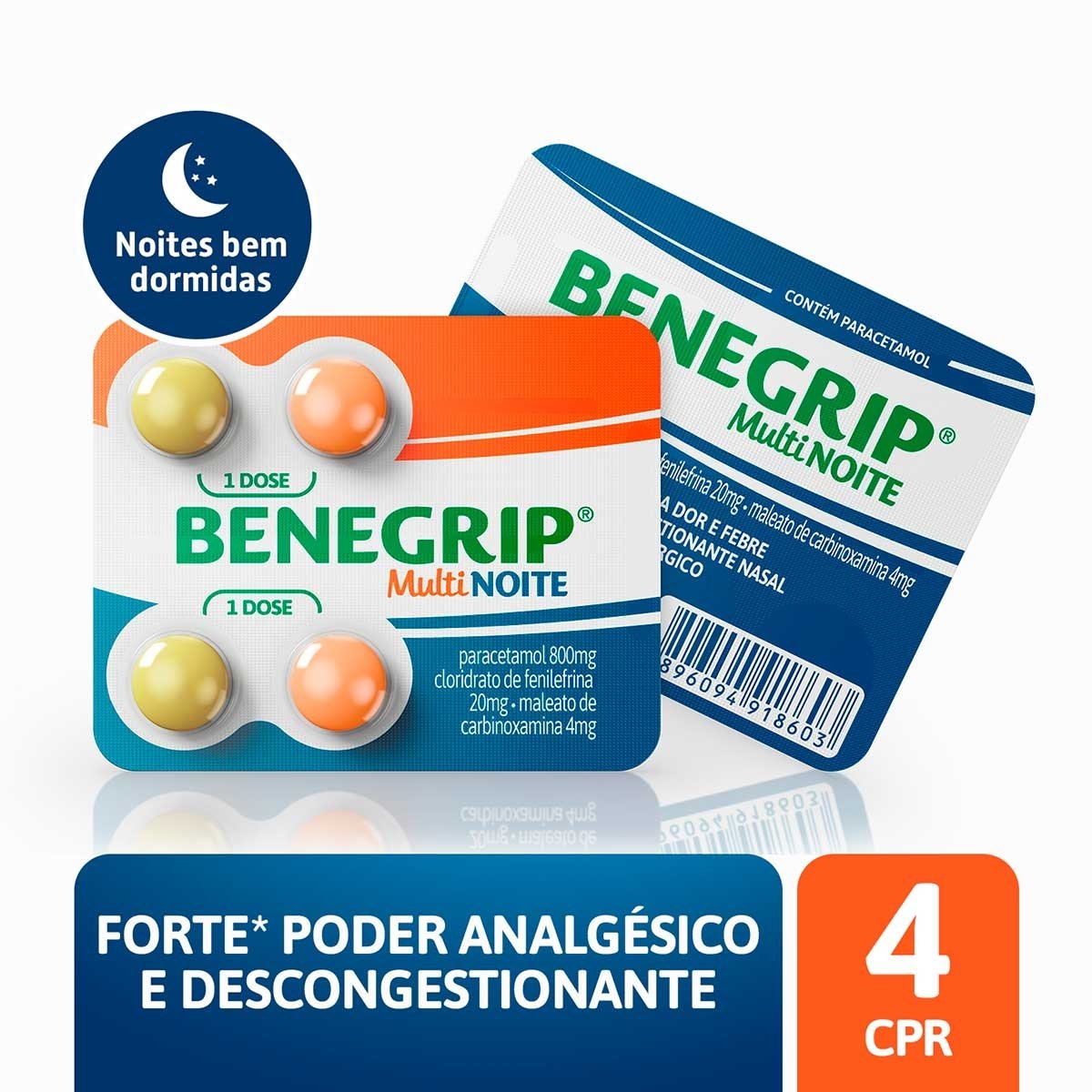 Benegrip Multi Noite com 4 Comprimidos