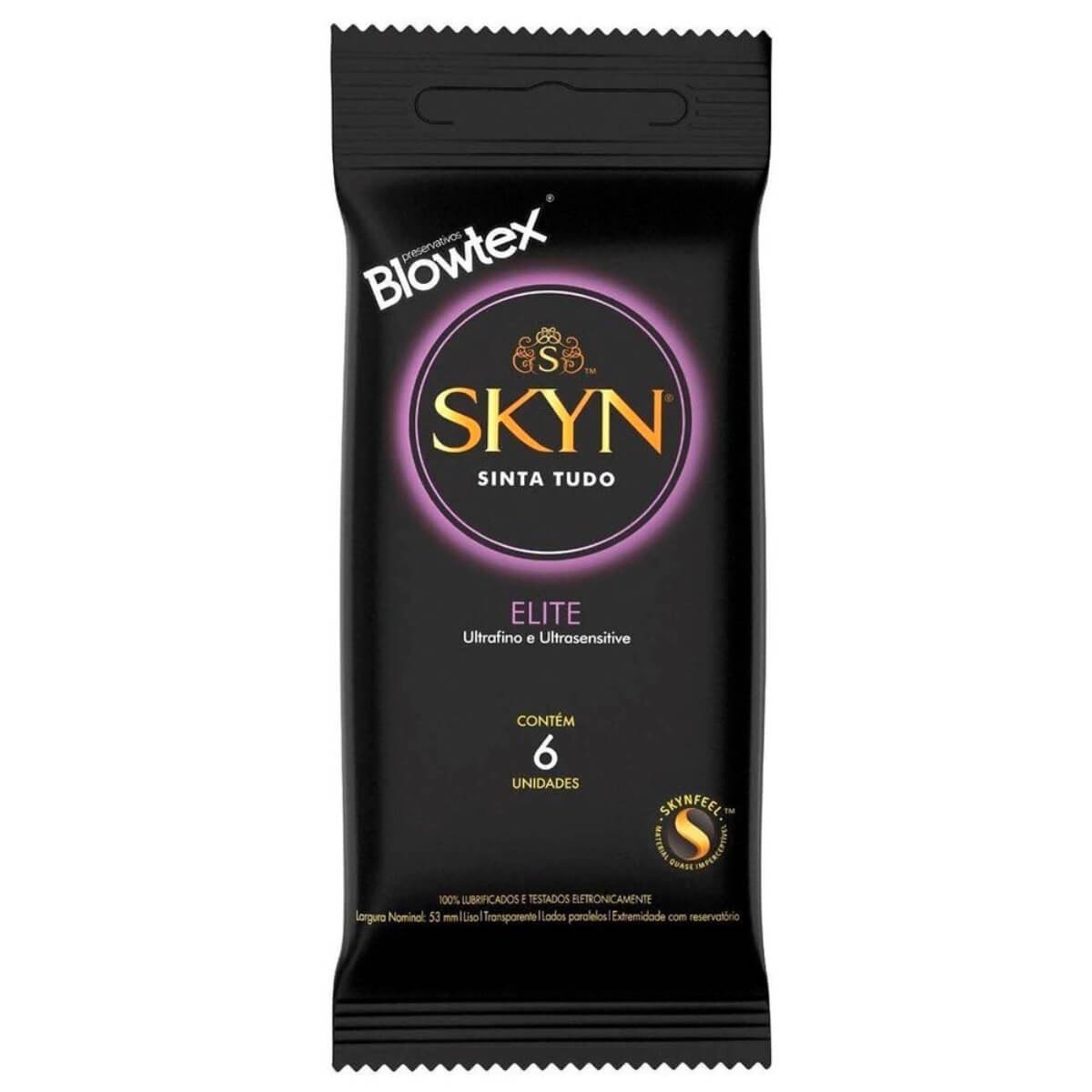 Preservativo Masculino Lubrificado Elite Blowtex Skyn 6Unid