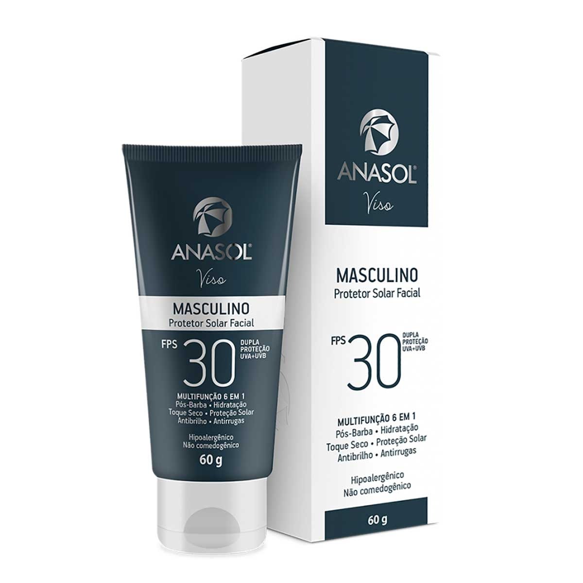 Protetor Solar Facial Anasol Masculino Fps30 60G