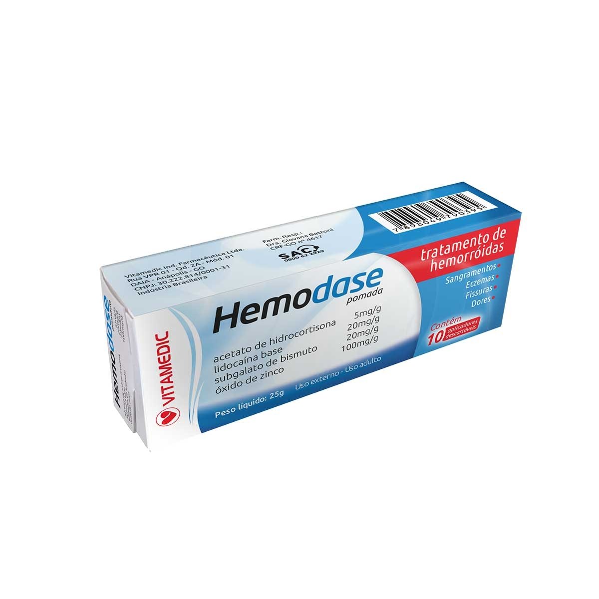 HEMODASE POM C/10APLIC 25G (VTD)