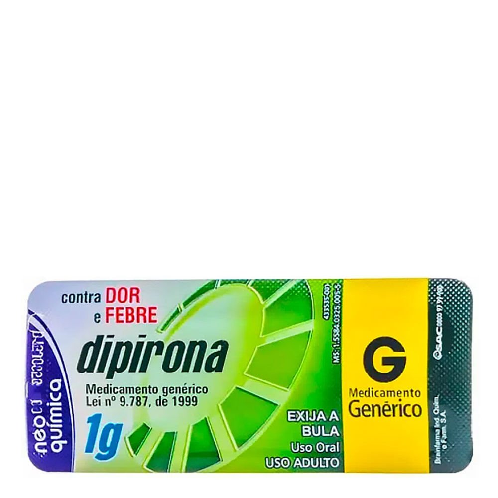 Dipirona 1G Neo Química Com 4 Comprimidos