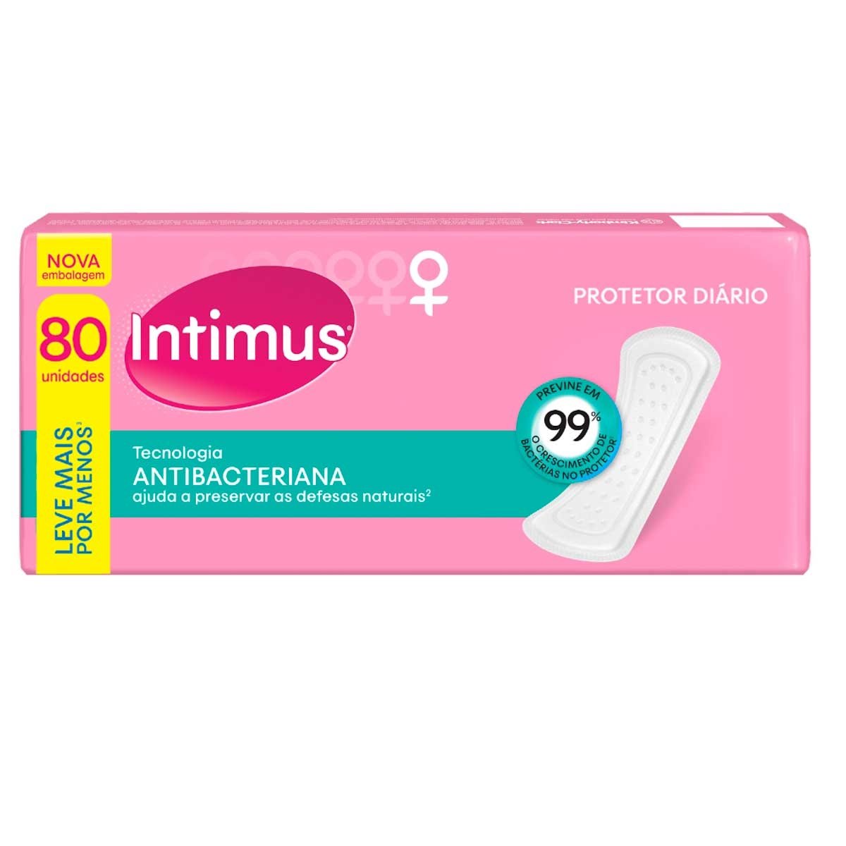 Protetor Diário Intimus Antibacteriana - 80 unidades