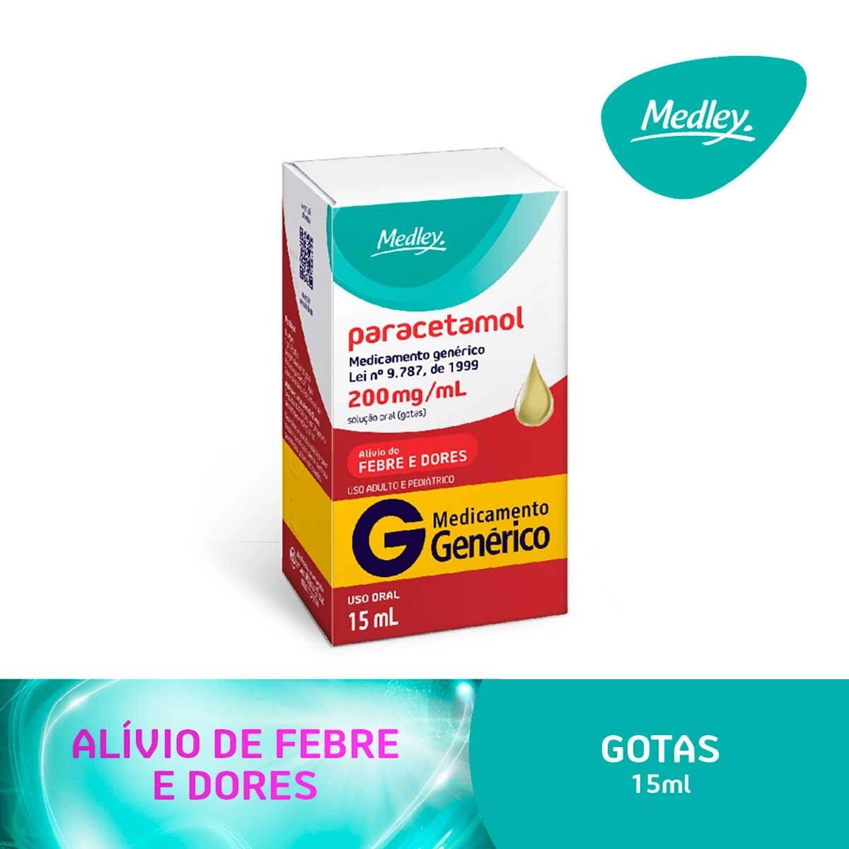 Paracetamol 200mg/ml Solução Oral 15ml - MEDLEY