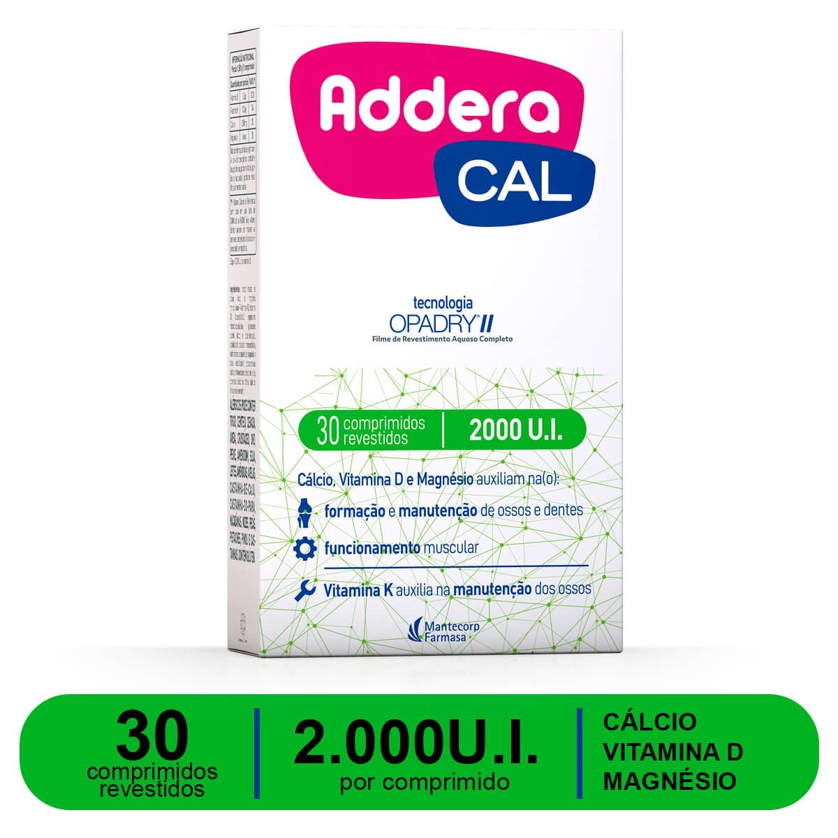 Cálcio Addera Cal 2.000UI MDK 30 comprimidos