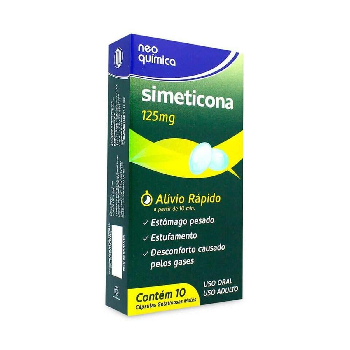 Simeticona 125mg 10 Cápsulas Neo Química Genérico