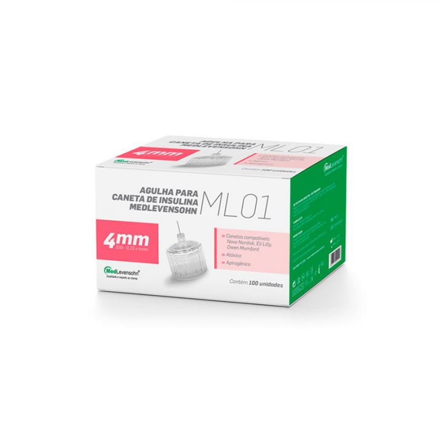 Agulha para Caneta de Insulina 4MM 100 Unidades-MEDLEVENSOHN