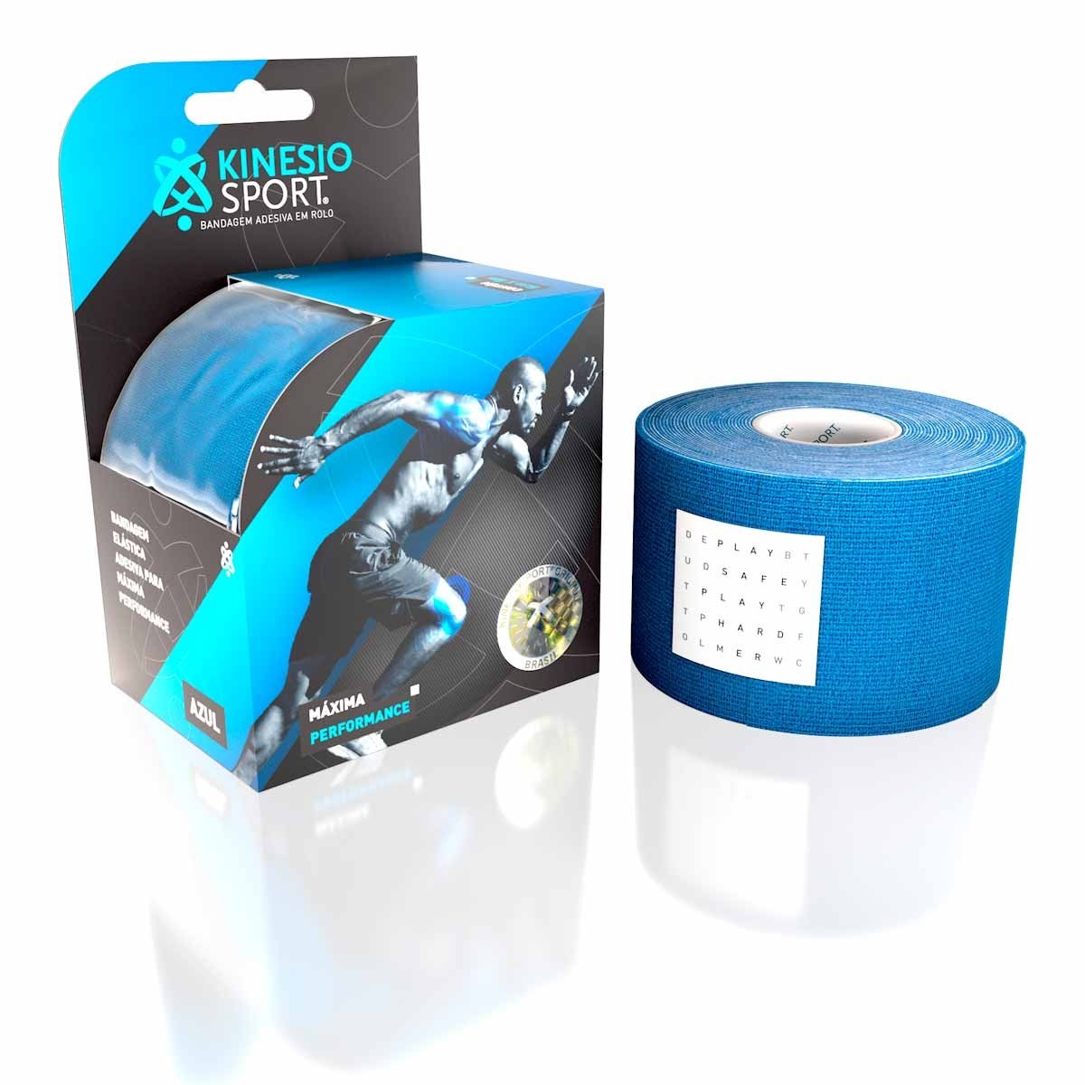 Bandagem Elastica Adesiva 5Cm X 5Mt Azul - KINESIOSPORT