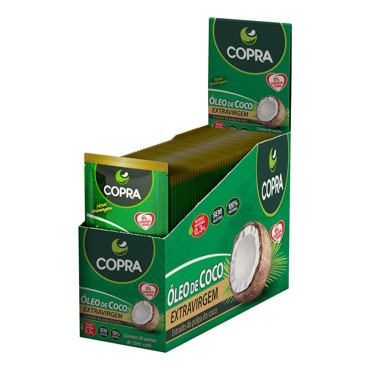 Óleo De Coco Copra Extra Virgem Sachê 15Ml