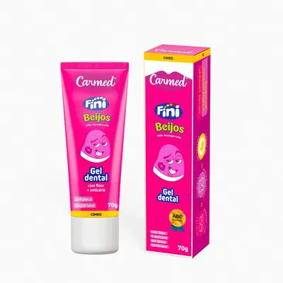 GEL DENTAL CARMED COM FLUOR SABOR BEIJOS 70G