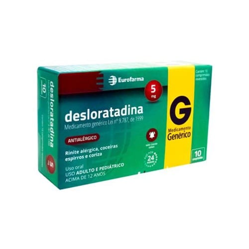Desloratadina 5Mg Eurofarma Com 10 Comprimidos