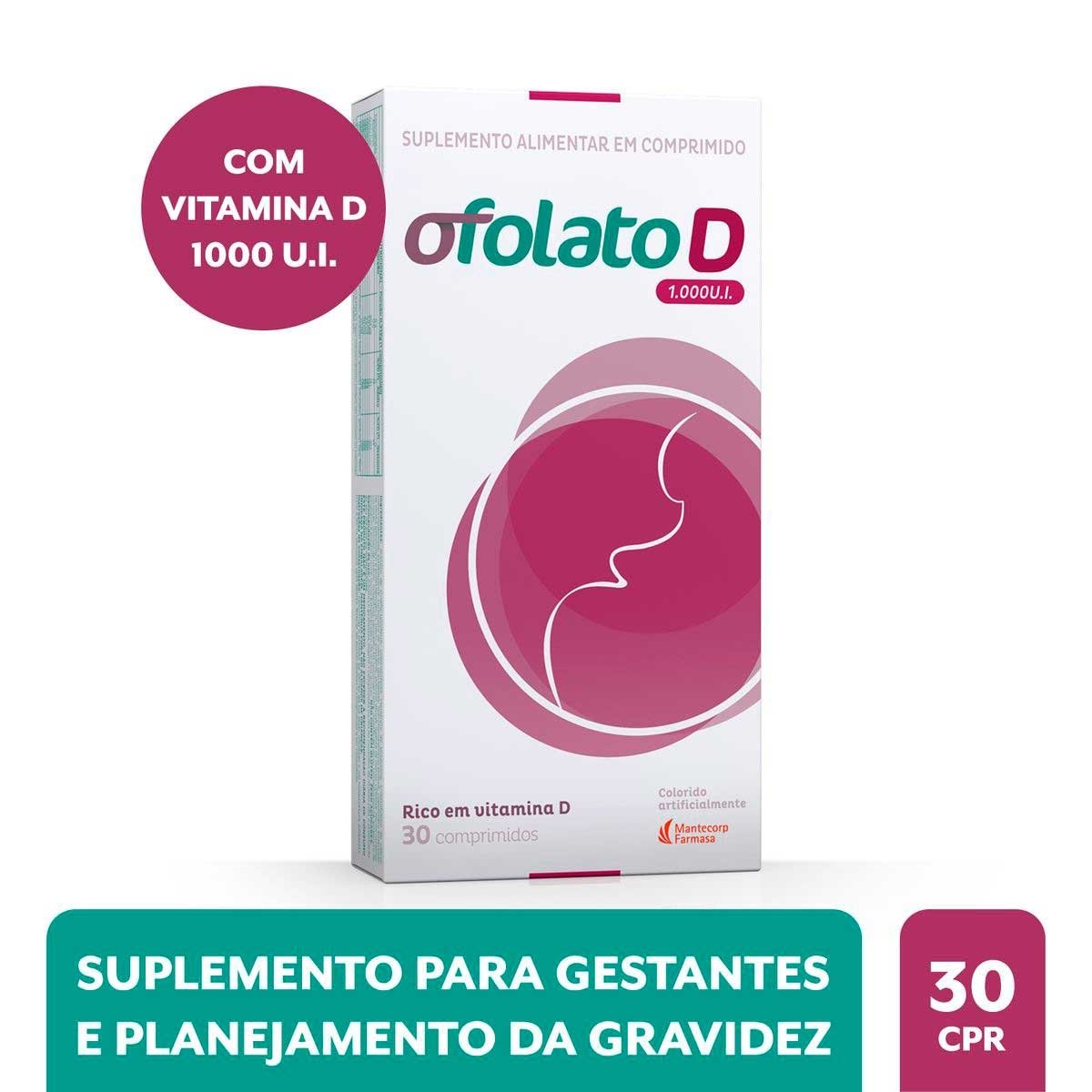Ofolato D 1.000UI, caixa com 30 comprimidos