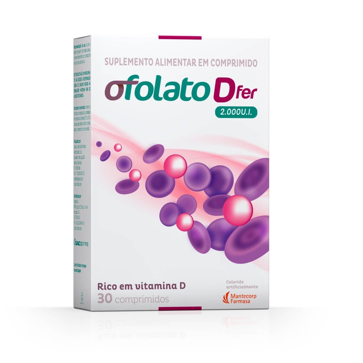 Ofolato D Fer 2.000Ui Cosmed Caixa Com 30 Comprimidos