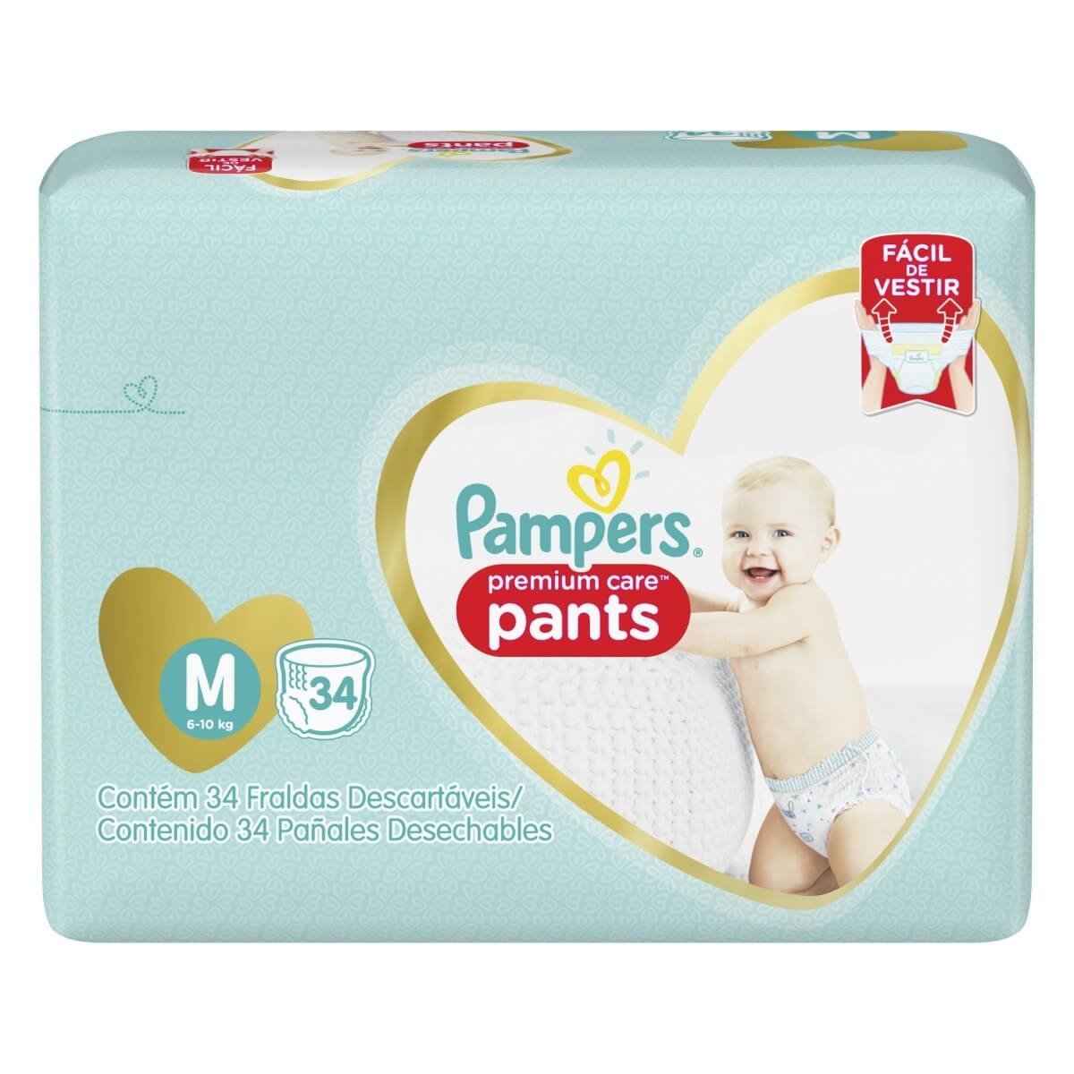 Fralda Pampers Pants P Care M 34Un
