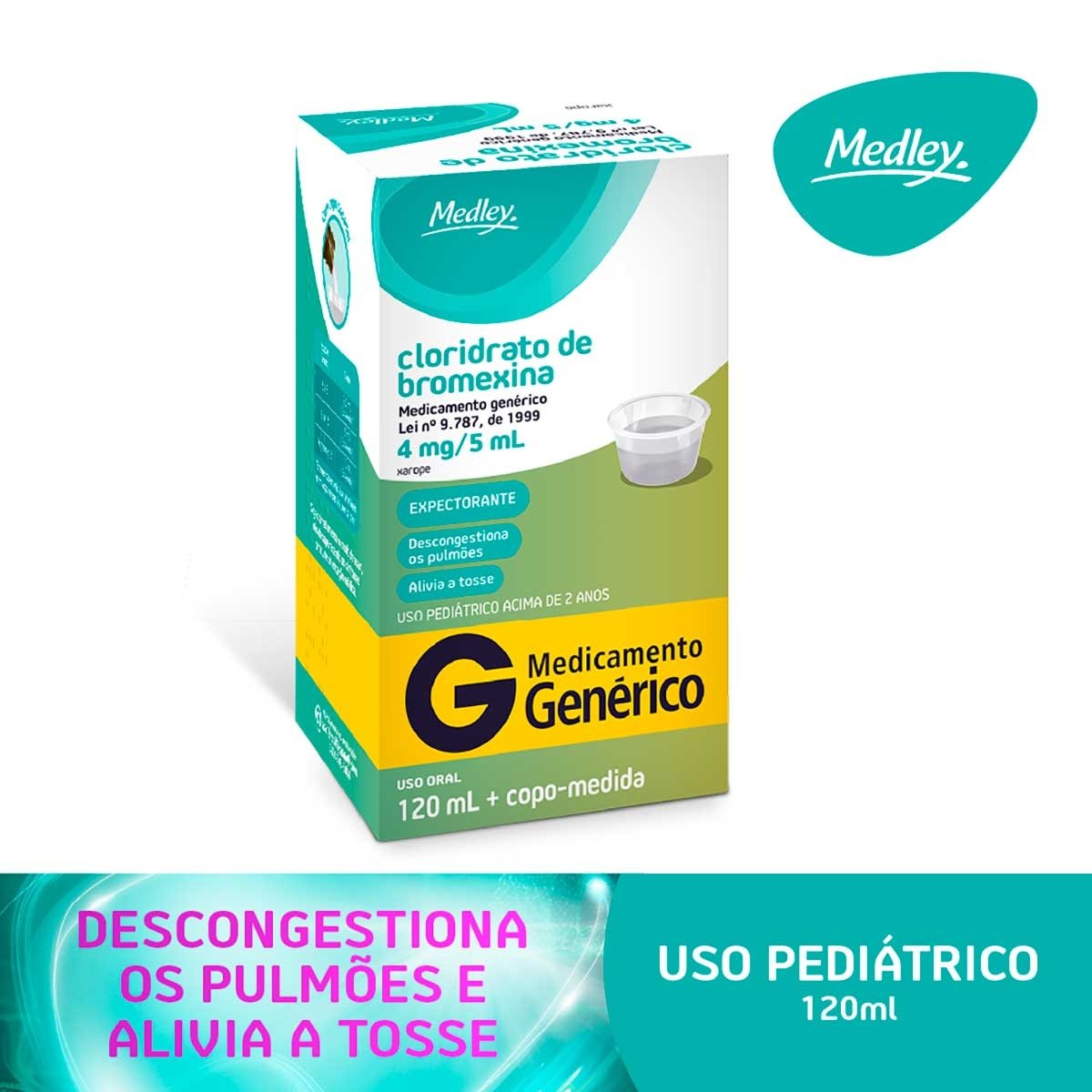 Cloridrato de Bromexina 4mg Xarope 120ml - EMS