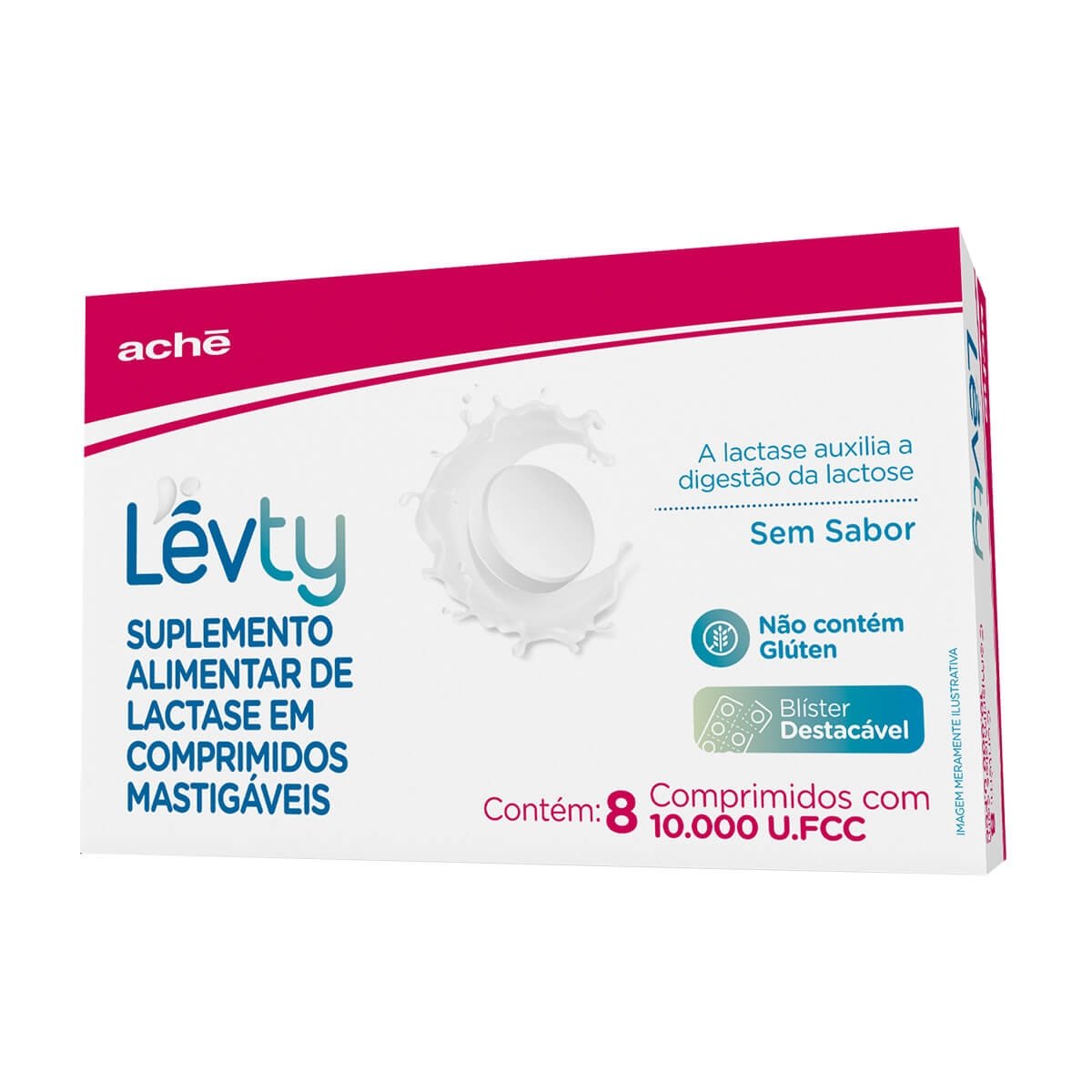 Lévty Lactase Sem Sabor Aché 8 Comprimidos Mastigáveis