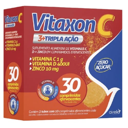 Vitaxon C Tripla Ação Com 30 Comprimidos Efervescentes