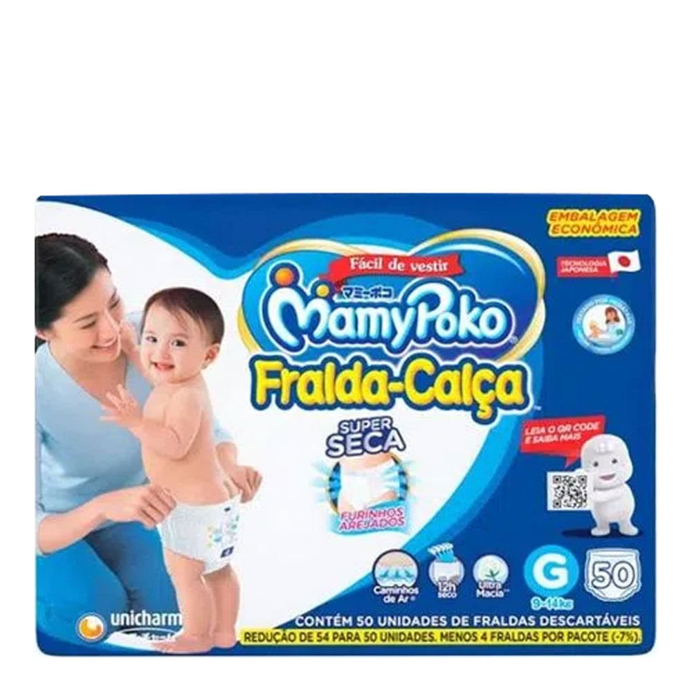 Mamypoko Fralda-Calça Jumbo G Pacote 50 Unidades