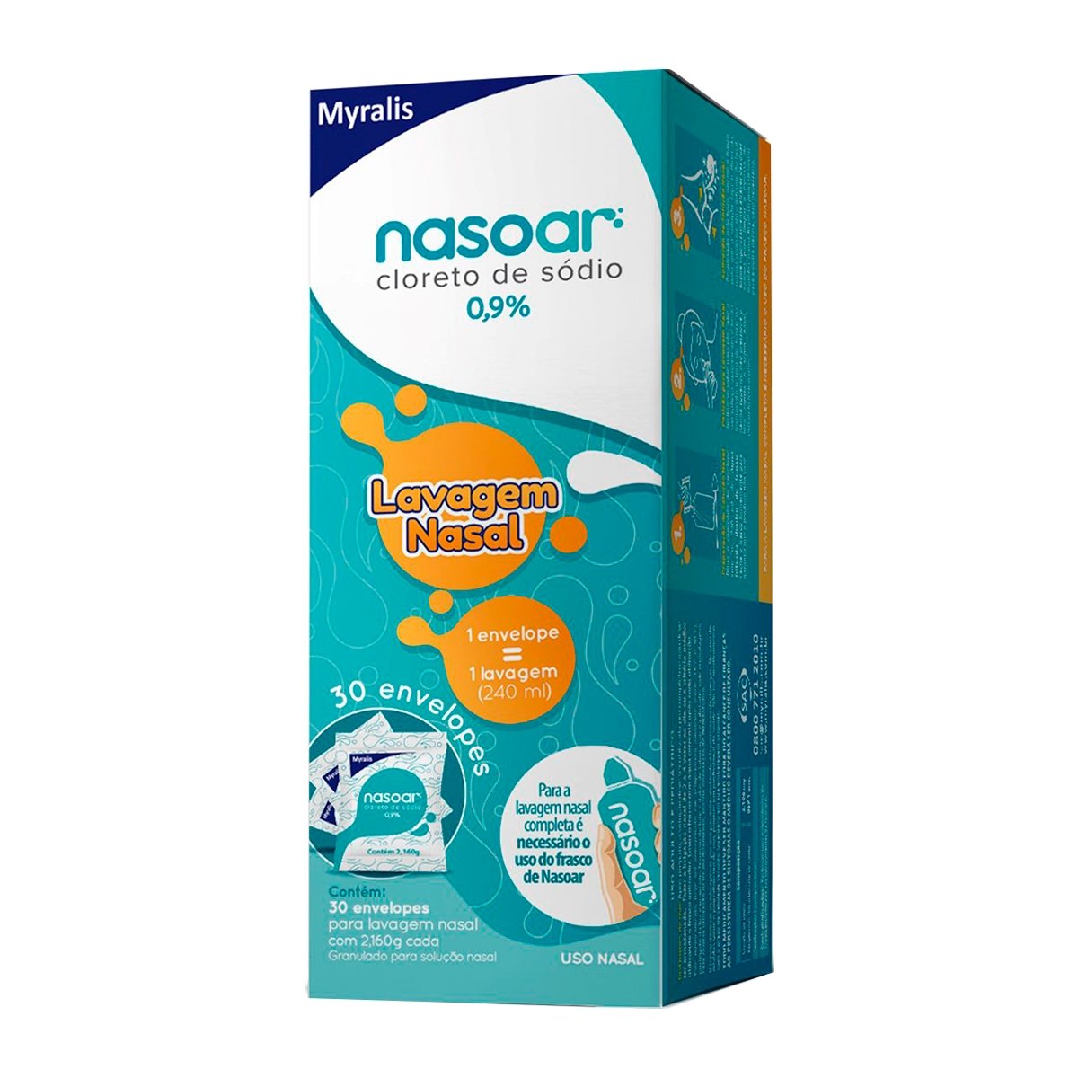 Lavagem Nasal Nasoar 0,9% Refil 30 Envelopes