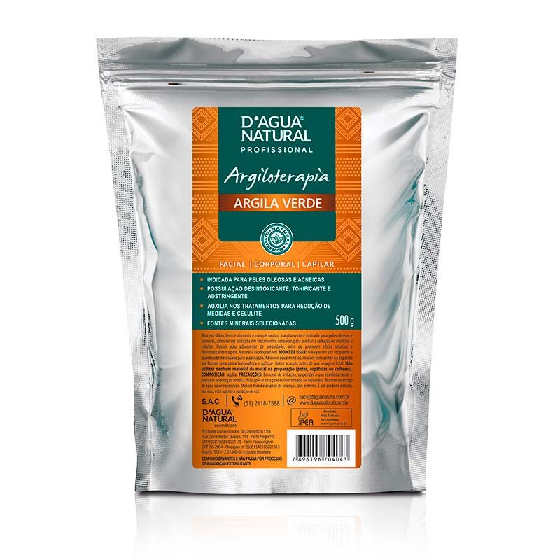 Argila Verde 500 gramas - D'gua Natural