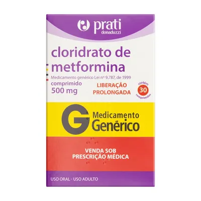 Clor.Metformina 500mg 30 Comprimido - PRATI