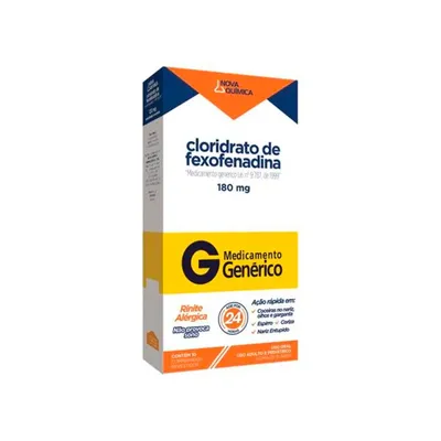 Cloridrato De Fexofenadina 180Mg Nova Química 10 Comprimidos