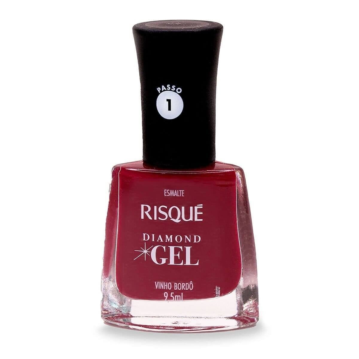 Esmalte Risqué Diamond Gel Vinho Bordo - 9.5ml