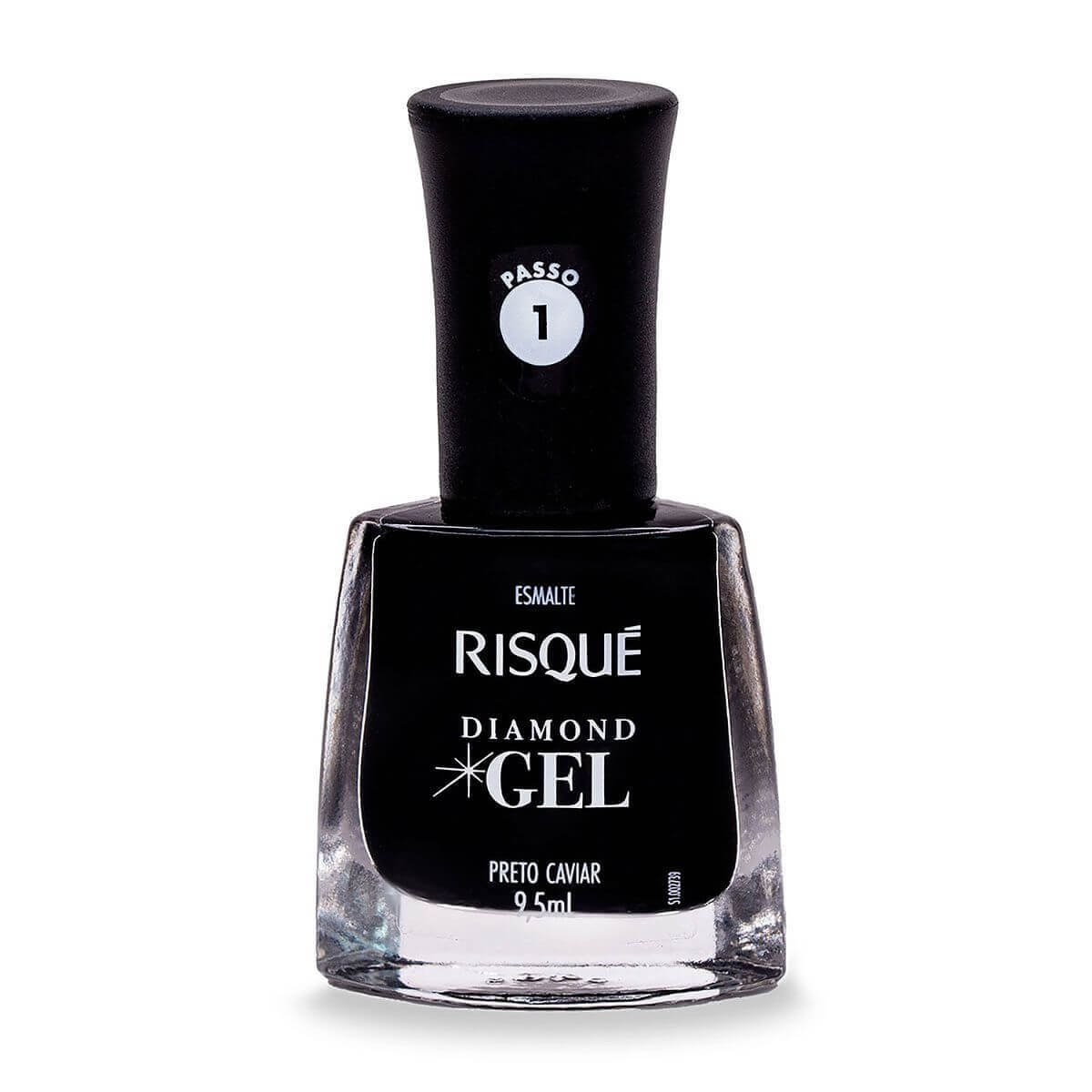 Esmalte Risque Diamond Gel Preto Caviar 9,5ml
