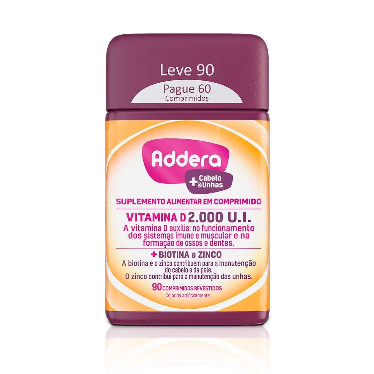 Vitamina Cabelo E Unhas Addera Embalagem 90 Comprimidos