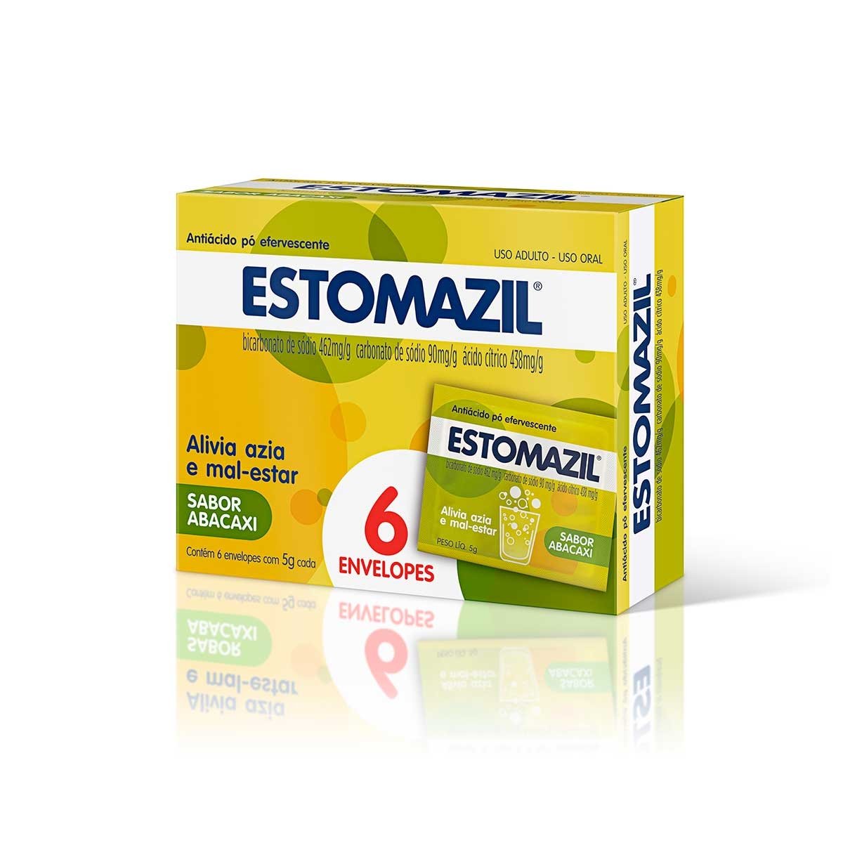 Estomazil Abacaxi Pó Efervescente 6 envelopes de 5g