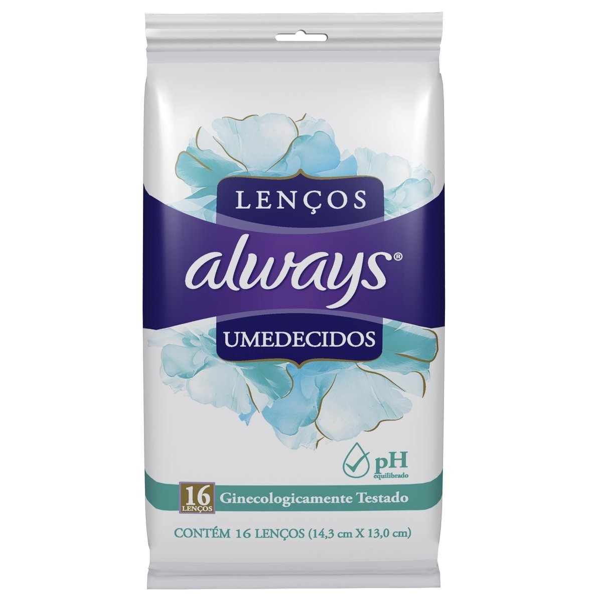 Lenço Íntimo Umedecido Always com 16 unidades