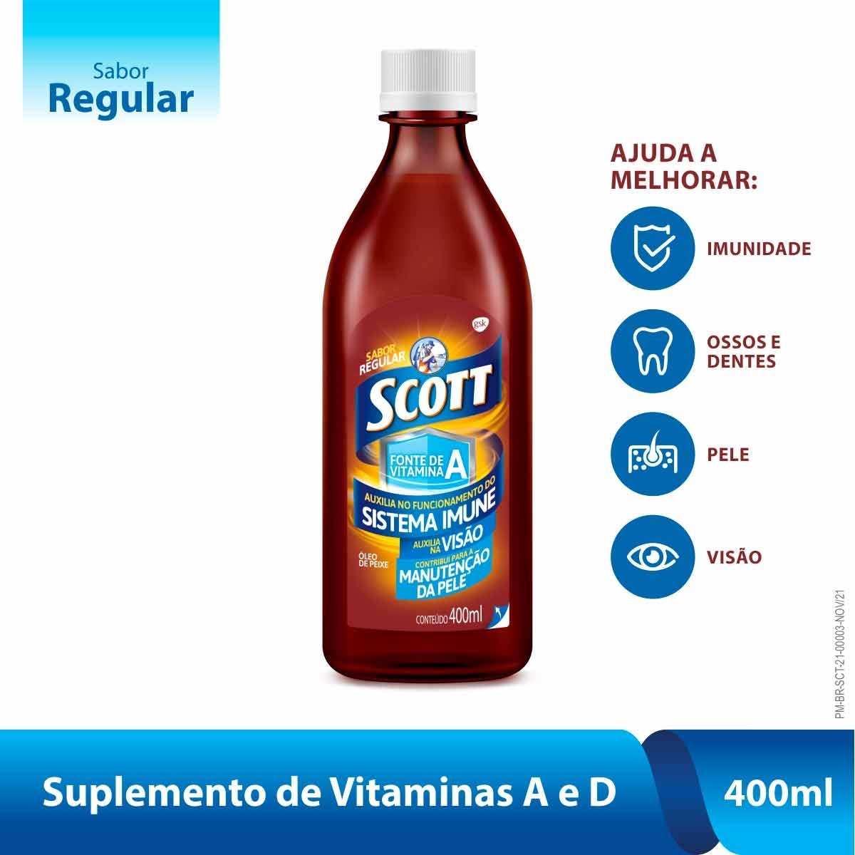Polivitamínico Scott Tradicional Emulsão Scott Gsk 400Ml
