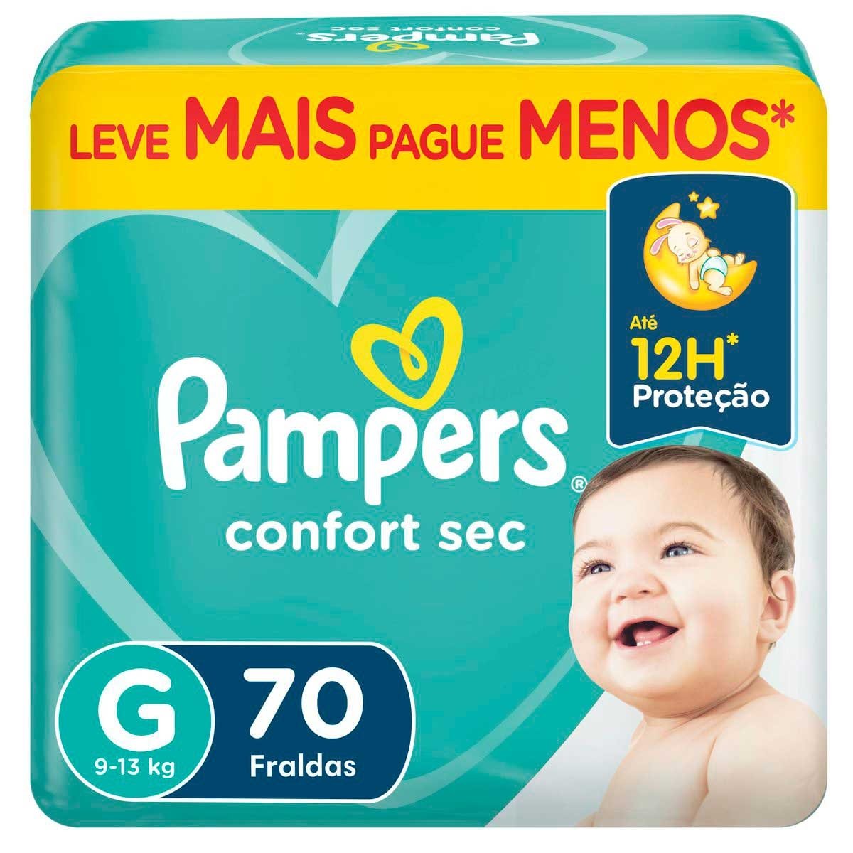 Fralda Pampers Confort Sec G 70 Unidades