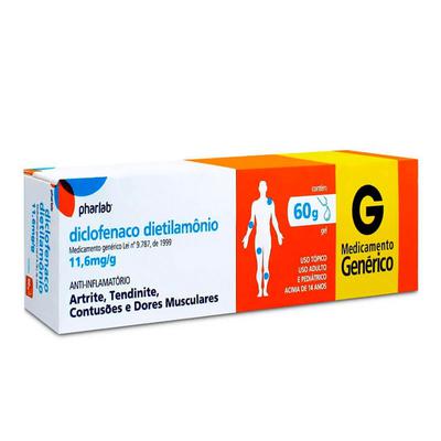 Diclofenaco Dietilamônio 11,6Mg Pharlab Com 60G