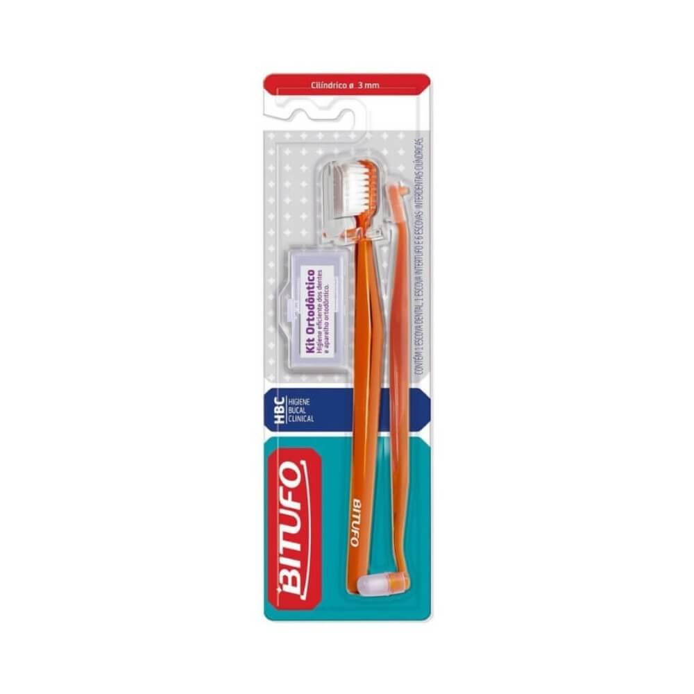 Kit Escova Dental Bitufo Orto Cilindricas