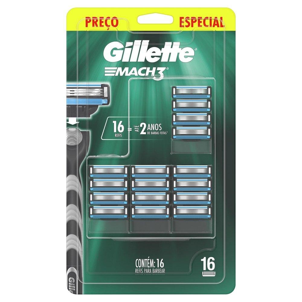 Carga para Aparelho de Barbear Gillette Mach3 com 16 Unidade