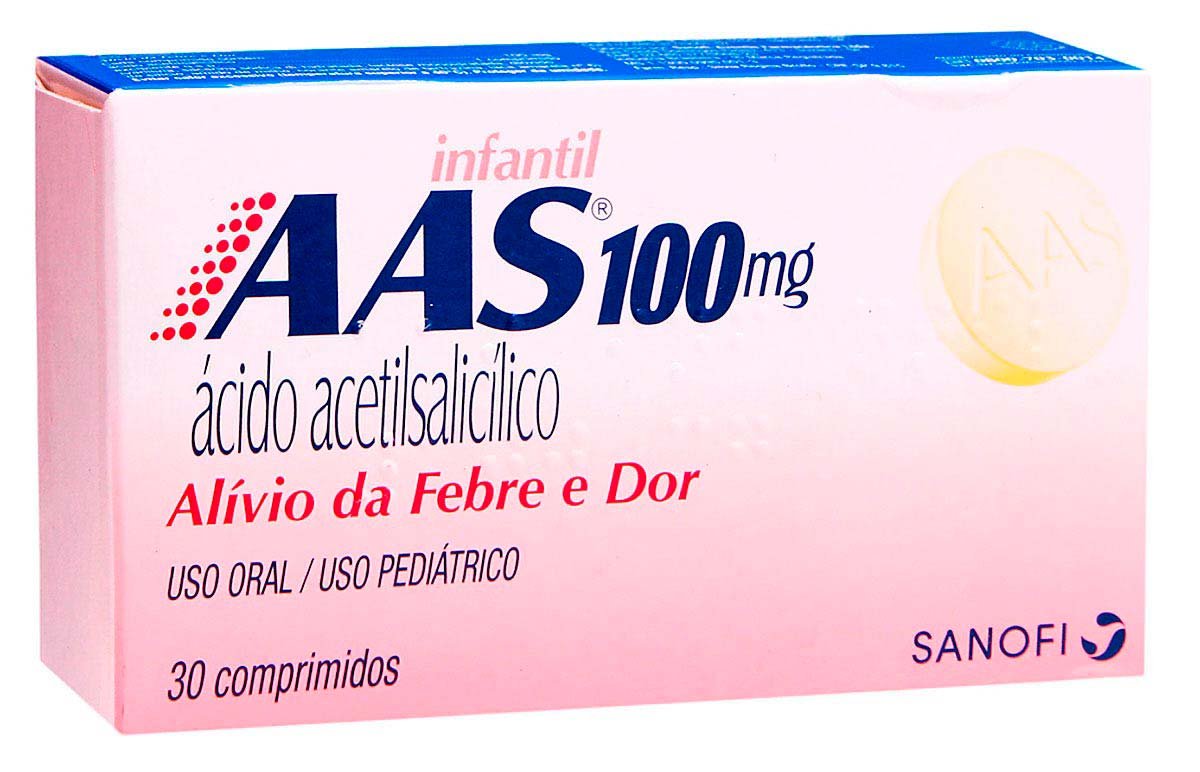 Aas Infantil 100Mg Sanofi Caixa Com 30 Comprimidos