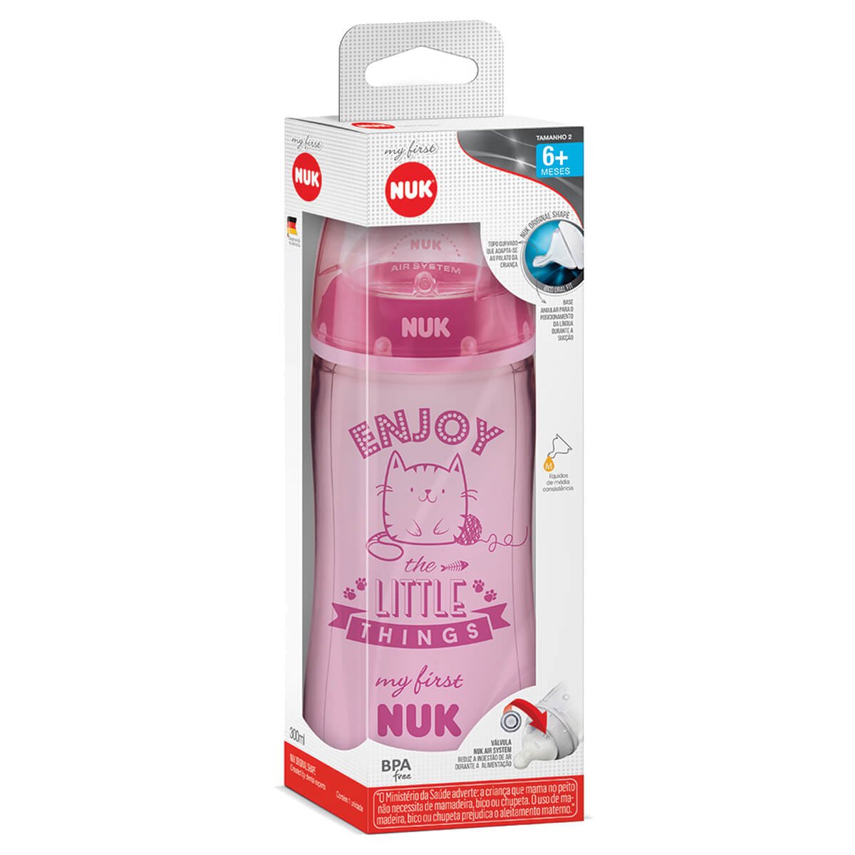 Mamadeira Nuk My First Boy Rosa S2 300ml